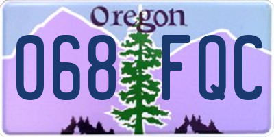 OR license plate 068FQC