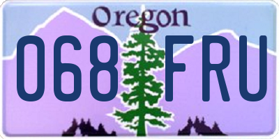 OR license plate 068FRU