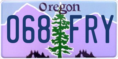 OR license plate 068FRY