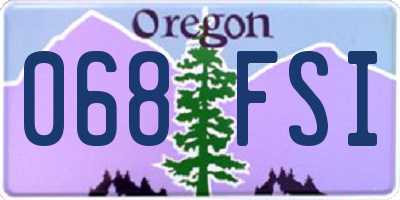 OR license plate 068FSI