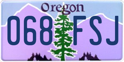 OR license plate 068FSJ
