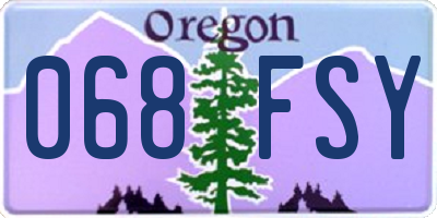 OR license plate 068FSY