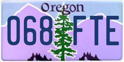 OR license plate 068FTE