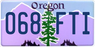 OR license plate 068FTI