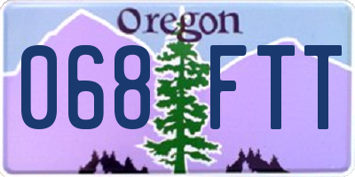 OR license plate 068FTT