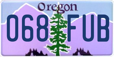 OR license plate 068FUB