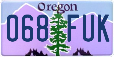 OR license plate 068FUK