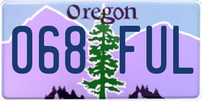 OR license plate 068FUL
