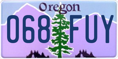OR license plate 068FUY