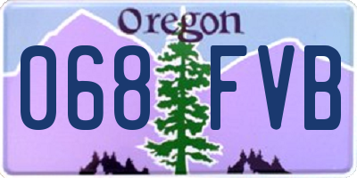 OR license plate 068FVB