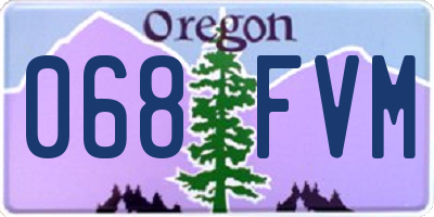 OR license plate 068FVM