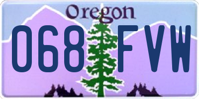 OR license plate 068FVW