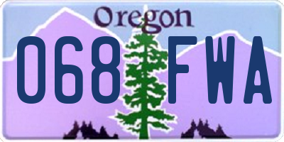 OR license plate 068FWA