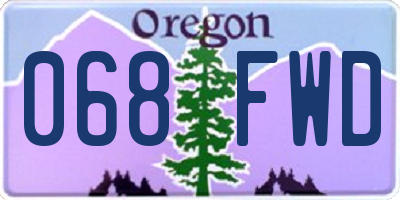 OR license plate 068FWD