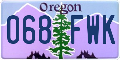 OR license plate 068FWK