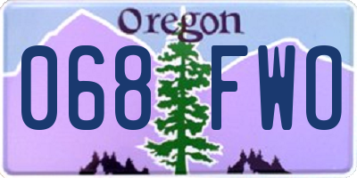 OR license plate 068FWO