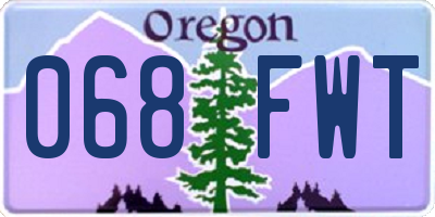 OR license plate 068FWT