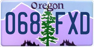 OR license plate 068FXD