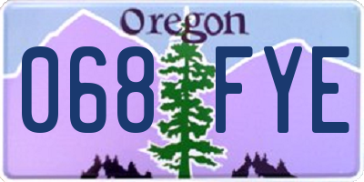OR license plate 068FYE