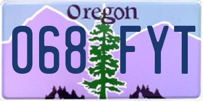 OR license plate 068FYT