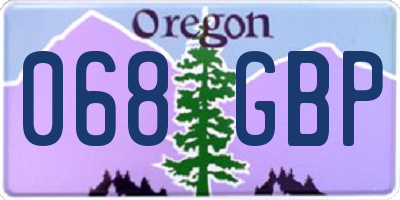 OR license plate 068GBP