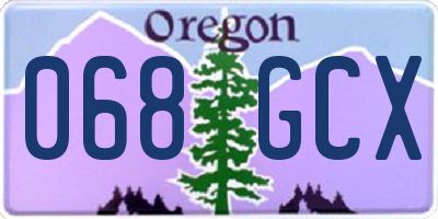 OR license plate 068GCX