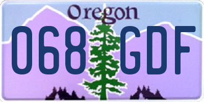 OR license plate 068GDF