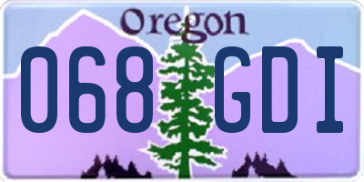OR license plate 068GDI
