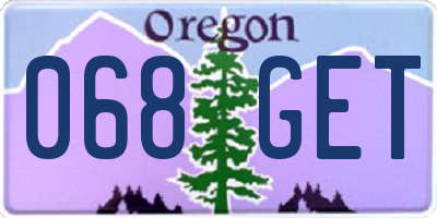 OR license plate 068GET