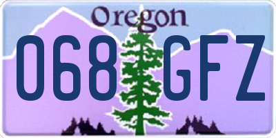 OR license plate 068GFZ