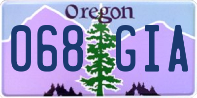 OR license plate 068GIA