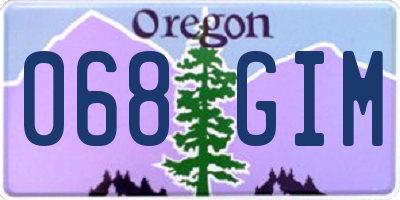 OR license plate 068GIM