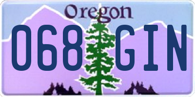 OR license plate 068GIN