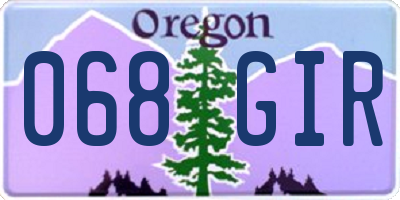 OR license plate 068GIR