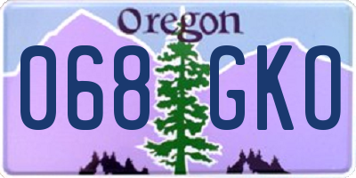 OR license plate 068GKO