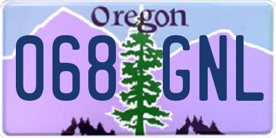 OR license plate 068GNL