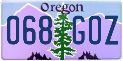 OR license plate 068GOZ