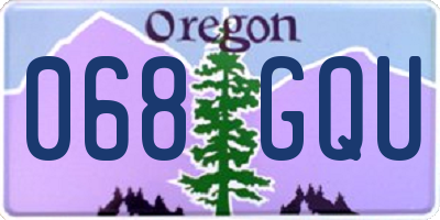 OR license plate 068GQU
