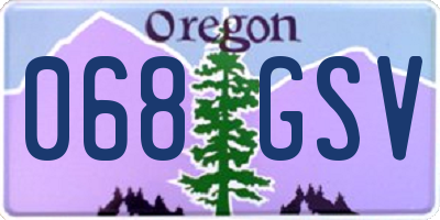 OR license plate 068GSV