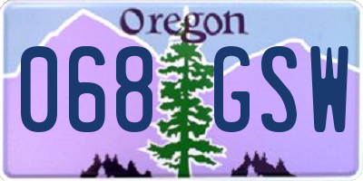 OR license plate 068GSW
