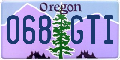 OR license plate 068GTI