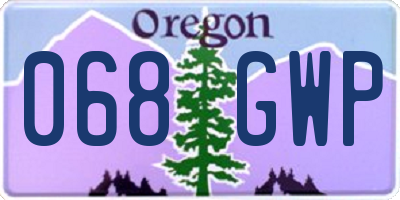 OR license plate 068GWP