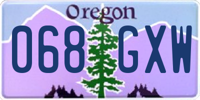 OR license plate 068GXW