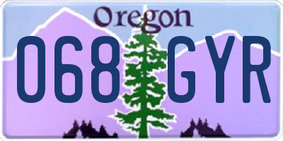 OR license plate 068GYR