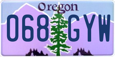 OR license plate 068GYW