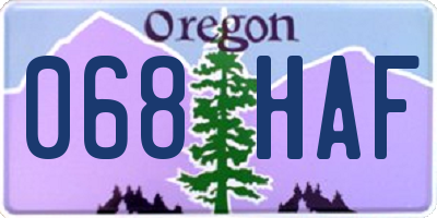 OR license plate 068HAF