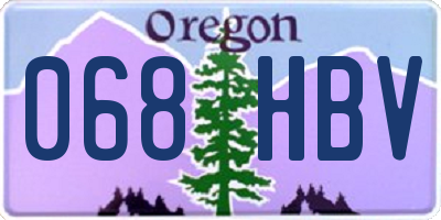 OR license plate 068HBV