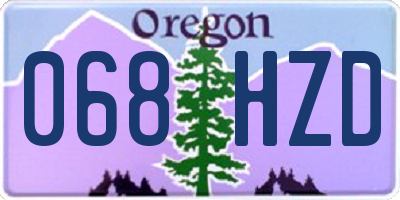 OR license plate 068HZD