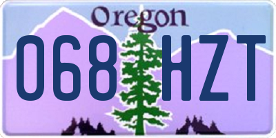 OR license plate 068HZT
