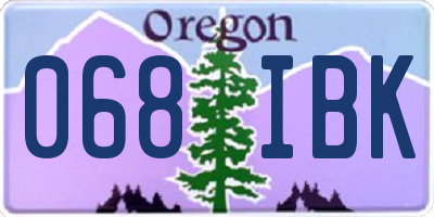 OR license plate 068IBK